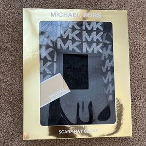 New in box Michael Kors scarf set